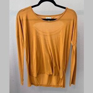 RVCA Long Sleeve Burnt Orange Dark Mustard High Low Top XS